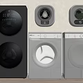 Various Styles Modern Washing Machine with Black Double Drum and Silver Single Drum Units