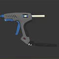 Gray Glue Gun With Blue Handle White Glue Stick And Black Power Cord
