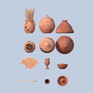 Pottery Pot Coil Pot Clay Pot Porcelain Clay Ware 3d model