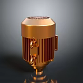 Golden Industrial Electric Motor With Heat Sink Ventilation And Metal Structure