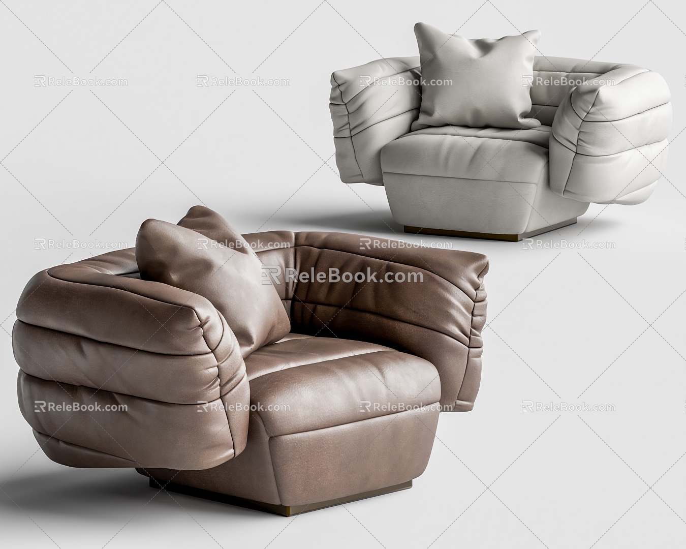 BAXTER Tactile Modern Single Sofa Lazy Sofa Single Banana Sofa 3d model