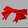Vibrant Red Butterfly Shaped Decorative Bow Against Black Background Design 3d model
