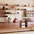 Antique Storage Rack Storage Cabinet Display Cabinet 3d model