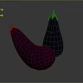 Two Fresh Purple Eggplants With Green Stems On Gray Background