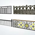 Railings With Leaf Patterns Arched Designs Vertical Bars And Decorative Patterns 3d model