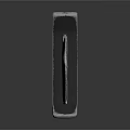 Detailed Sculpture Carving On Artisan Metal Knife With Intricate Blade And Black Handle
