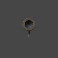 Wolf Head Designed Fantasy Weapon With Wooden Stock Metal Barrel And Golden Accents