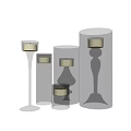 Transparent Glass Candle Lamps With Lit Candles And Various Designs For Home Decor