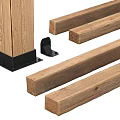 Stone and Wood Building Materials Featuring Wooden Beams Posts and Metal Brackets