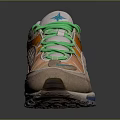 Nike Air Max Sneakers With Beige Orange Blue Upper Green Laces And Air Cushion Sole