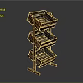 Practical Wooden Three Tier Storage Shelf For Home Organizing And Decor