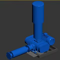 Blue Heavy Duty Industrial Equipment With Cylindrical Top And Base Structure