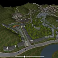 Scenic Hotel Building In Resort Area Surrounded By Mountains And Green Trees