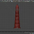 Detailed Classic Stone Tower Featuring Tiered Cylindrical Structure And Conical Top