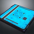 Blue Transparent Electronic Module With Internal Heat Sink And Circuit Structure