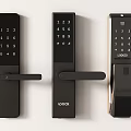 Modern Smart Door Locks With Digital Keypad And Fingerprint Scanner Design 3d model