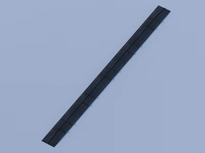 Black Rectangular Long Strip Object On Light Blue Flat Surface 3d model