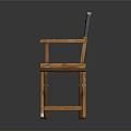 Vintage Wooden Director's Chair With Canvas Seat And Folding Design