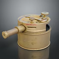 Antique Brass Astrolabe Vintage Astronomical Instrument with Knobs and Long Tube