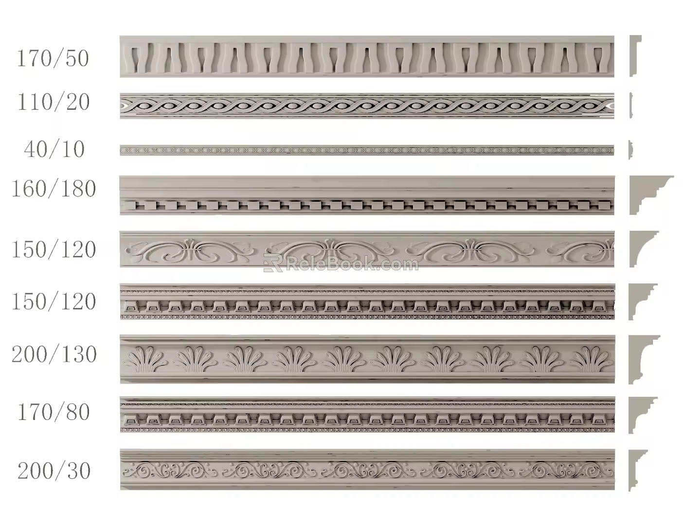Plaster line combination 3d model