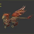 Game Movie Character Red Dragon With Vibrant Wings And Detailed Scales In Dynamic Pose