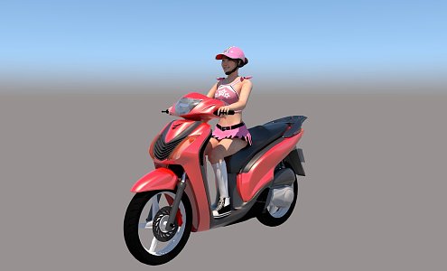 motorcycle girl honda SH honda SH 3d model