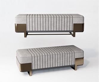 Modern Bed End Stool Leather Stool Bench Fabric Sofa Shoe Stool Low Stool Foot Chaise 3d model