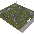 Ecological Parking Lot Design With Curved Driveways Greenery And Permeable Ground