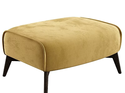 Stylish Beige Velvet Shoe Bench With Dark Wooden Legs Modern Design 3d model
