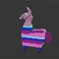 Colorful Striped Llama Doll With Pink Blue Purple Tail And Layers