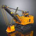 Yellow Heavy Duty Construction Excavator With Tracks And Front Bucket