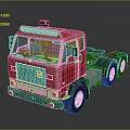 Stylish Red Volvo Truck Cab With Classic Front Design And Reflective Surface 3d model