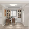 Modern Living Dining Room Interior With White Refrigerator Gray Door Dining Table Sofa Wall Art