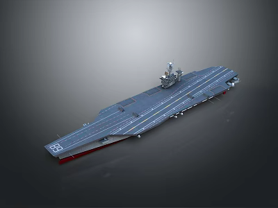 Aircraft Carrier Water Transport Model With Flight Deck And Naval Structure 3d model