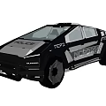 Futuristic Black Police Car With Bold Lines And Modern Design Features