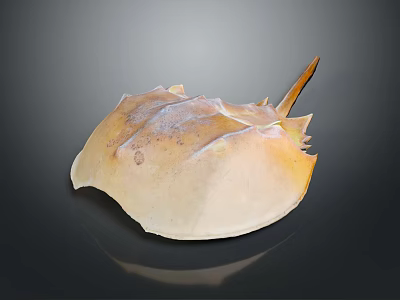 Horseshoe Crab With Light Brown Shell And Textured Exoskeleton On Dark Background 3d model