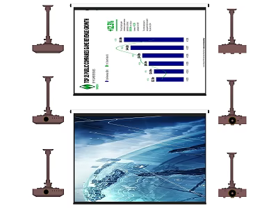 Advanced Projection Monitoring System with Multiple Cameras and HD Display Screens 3d model