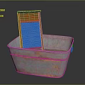 Rustic Metal Washbasin Featuring Vintage Washboard with Distressed Finish and Classic Design