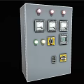 Public Facility Electrical Control Panel With Gauges Indicator Lights Digital Display And Switches 3d model