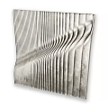 Modern Metallic Wall Decor with Wavy Lines and 3D Texture for Contemporary Spaces