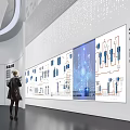 Enterprise Future Tech Display With Curved Digital Screen And Interactive Data Visualization 3d model