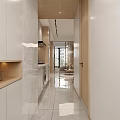 Modern Apartment Interior Design With Open Kitchen Dining Space Wooden Table Chairs And Light Cabinets