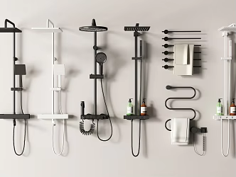 Modern shower towel rack electric towel rack 3d model