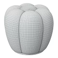 Modern Cream Textured Stool With Petal Shaped Curved Design For Interior Furniture