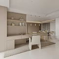 Modern Living and Dining Room Interior With Neutral Tones Sofa Coffee Table And Dining Chairs