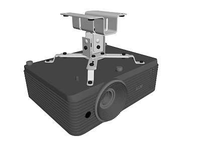 Desktop Projector with Surveillance Camera Mounting Stand for Security Monitoring 3d model