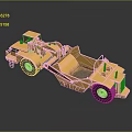Yellow Heavy Duty Utility Vehicle With Large Wheels Loaded Construction Material