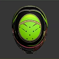 Green and Black Helmet Design With Red Visor Avatar Lettering And Gold Patterns