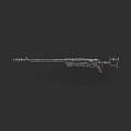Intricate Military Rifle With Long Barrel Wooden Stock And Metal Components