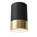 Modern Black and Gold Metal Downlight Spotlight with Cylindrical Design for Home Ceiling Lighting